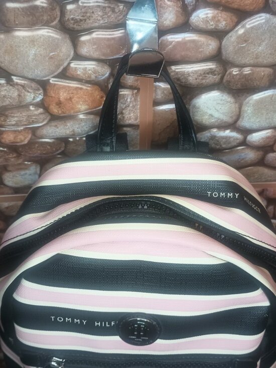 Tommy Hilfiger Pink & Black Mini Backpack Adjustable Straps New main image 16